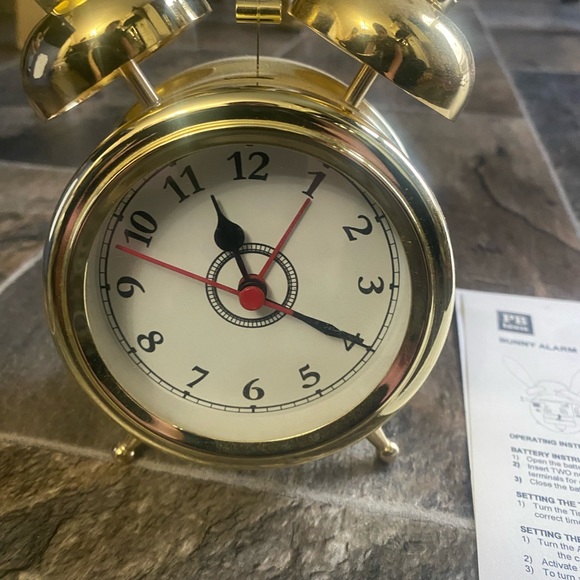 New- Pottery Barn Gold Bunny Clock - Picture 2 of 2